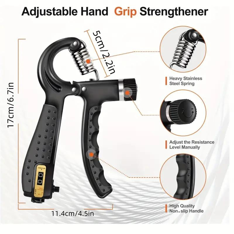 5 Pack Grip Strength Trainer Kit - Hand Grip Strengthener, Finger Exerciser, Hand Extension Exerciser - Stress Relief Ball and Forearm Workout Ring for Muscle Building and Injury Recover - Gymtok