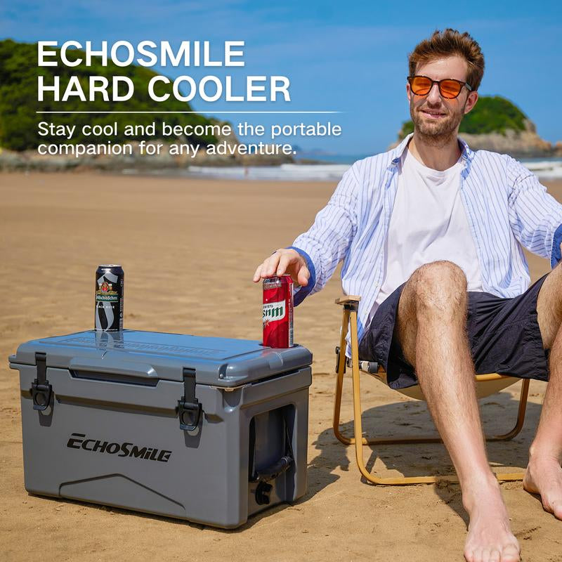 Echosmile 30/35/40 Quart Rotomolded Cooler, 5 Days Protale Ice Cooler, Ice Chest Suit for BBQ, Camping, Pincnic, and Other Outdoor Activities