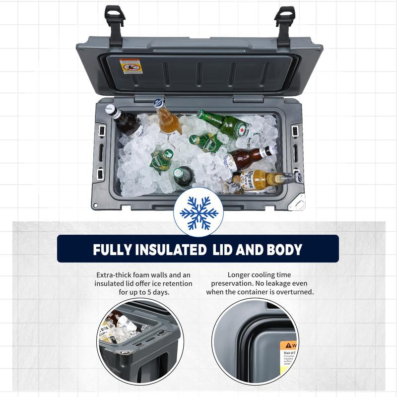 Echosmile 30/35/40 Quart Rotomolded Cooler, 5 Days Protale Ice Cooler, Ice Chest Suit for BBQ, Camping, Pincnic, and Other Outdoor Activities
